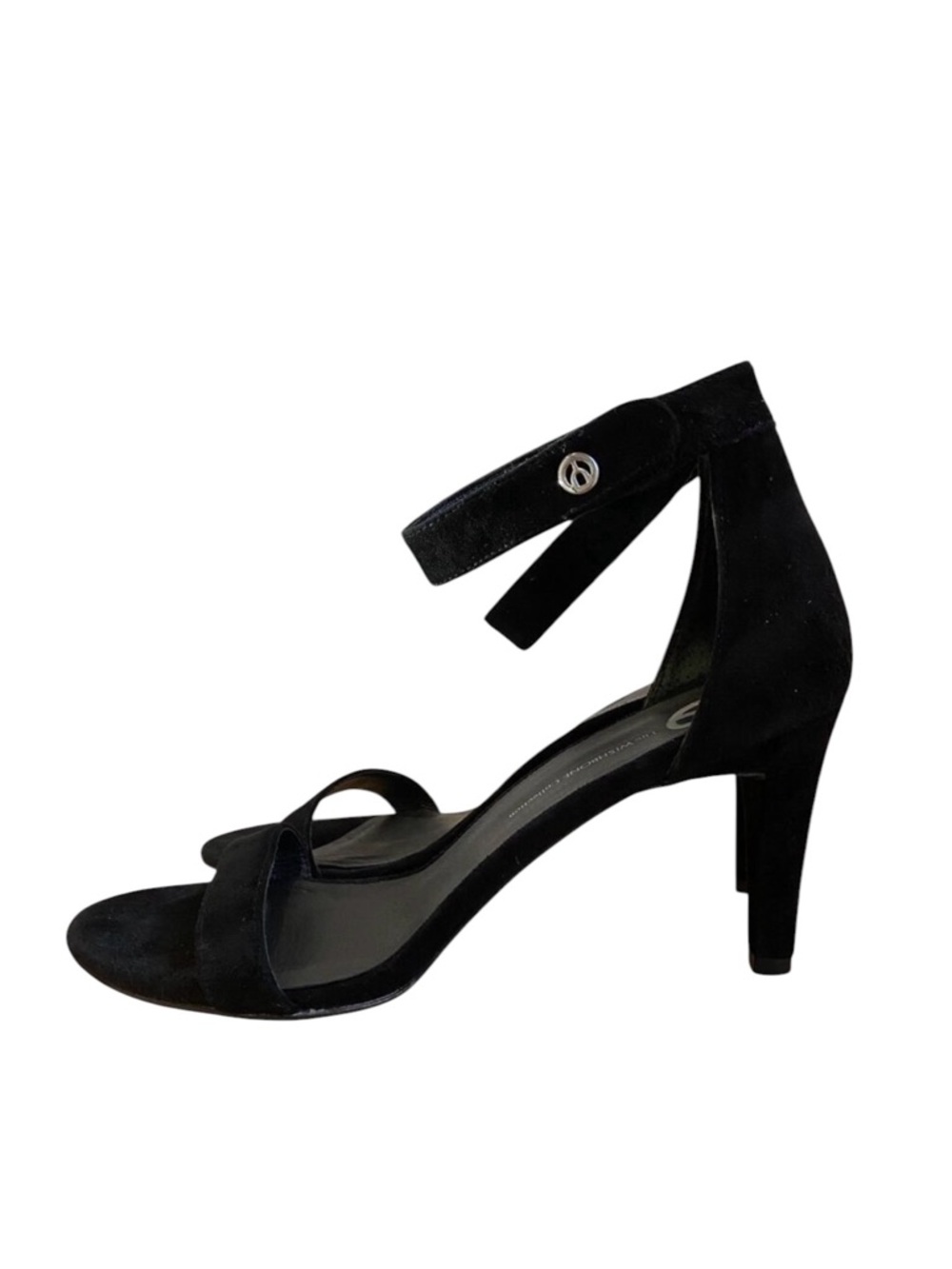 The Wishbone collection sandals Natalie Black Suede Ankle strappy Stiletto Heels